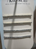 Metal Rhinestone Extra Long Bobby Pins 4pc Set - Gold/Silver