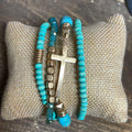 Set Of 4 Beaded Cross Bracelets