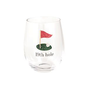 Jeweled Golf Wine Glasses