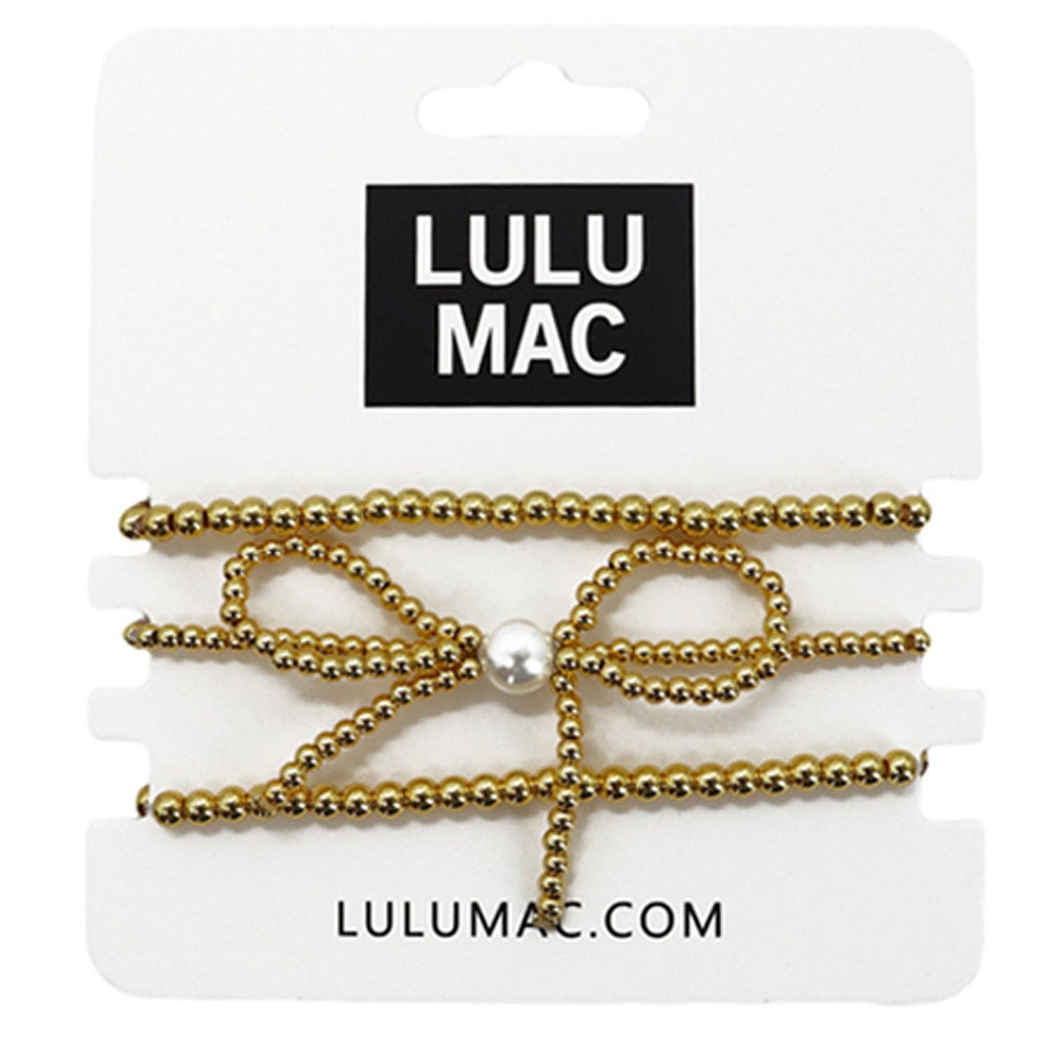 Lulu Mac Gold with Pearl Bow Bracelets