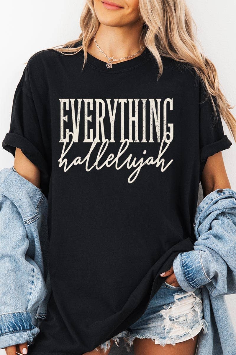 COLORBEAR - Everything Hallelujah Graphic Garment Dyed Tee