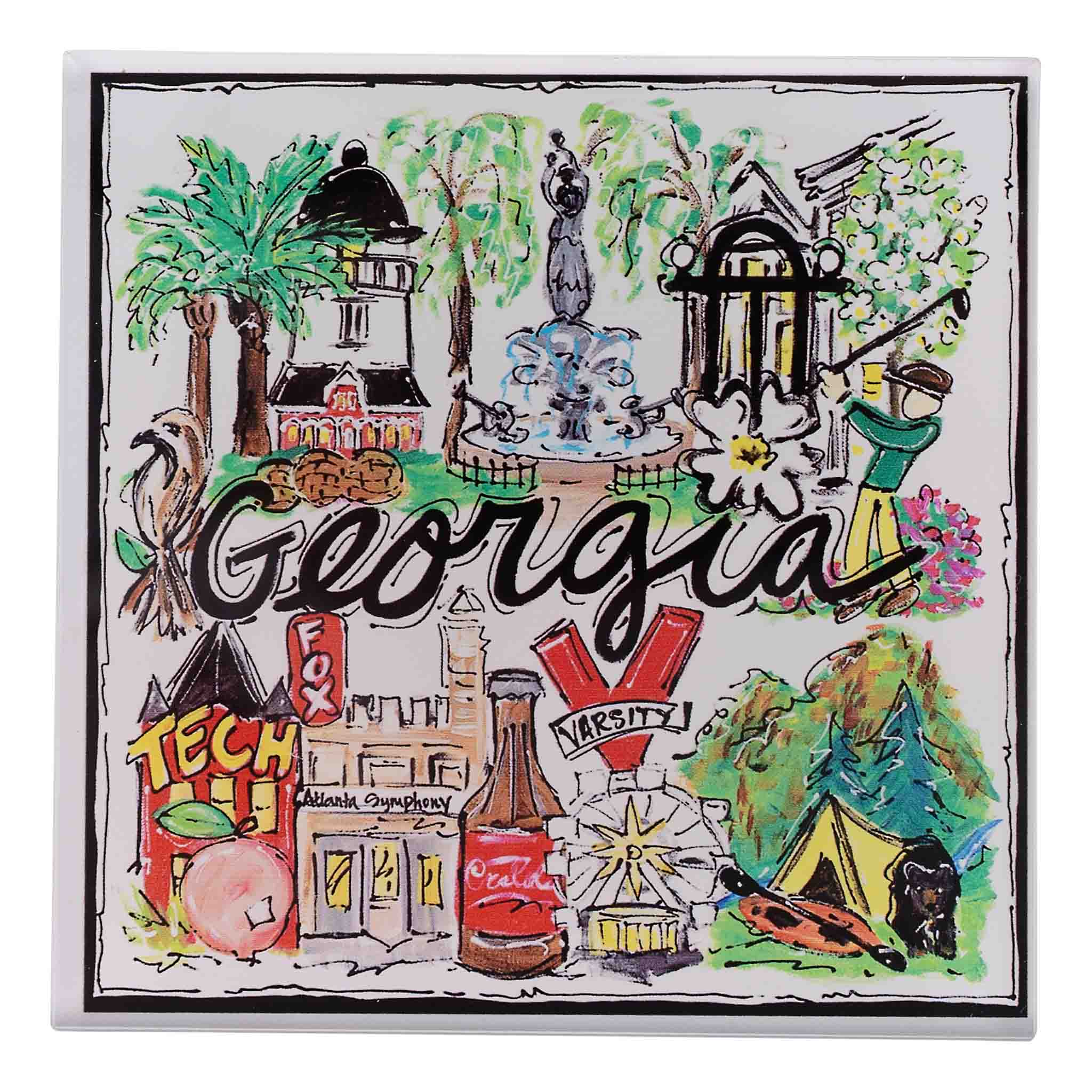 Glory Haus - State of Georgia Icon Acrylic Coaster Set/4