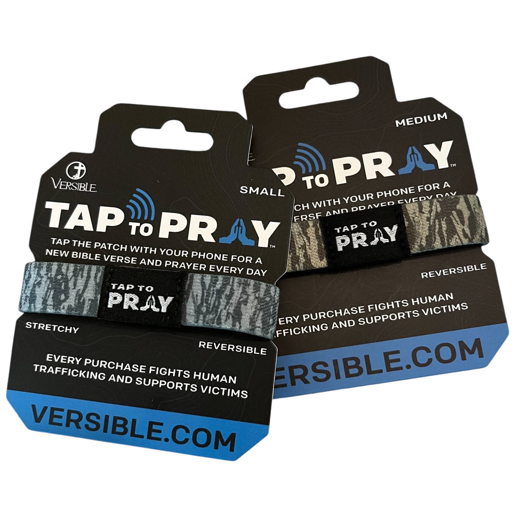Versible - Tap To Pray™ Wristbands - Tree Bark Camo Brown & Grey