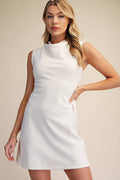 Cowl Neck Draped Sleeveless Mini Dress