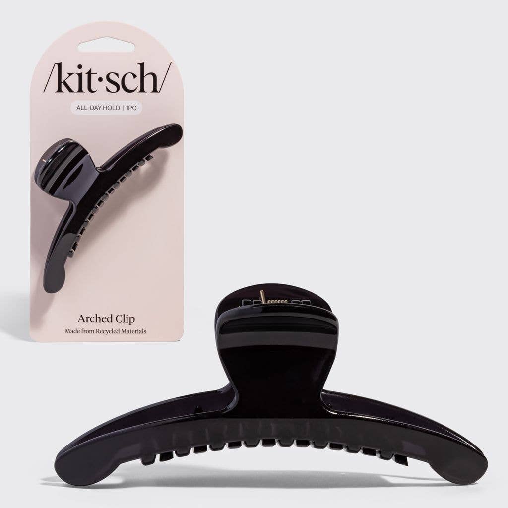 KITSCH - Recycled Plastic Large Arched Clip - Black
