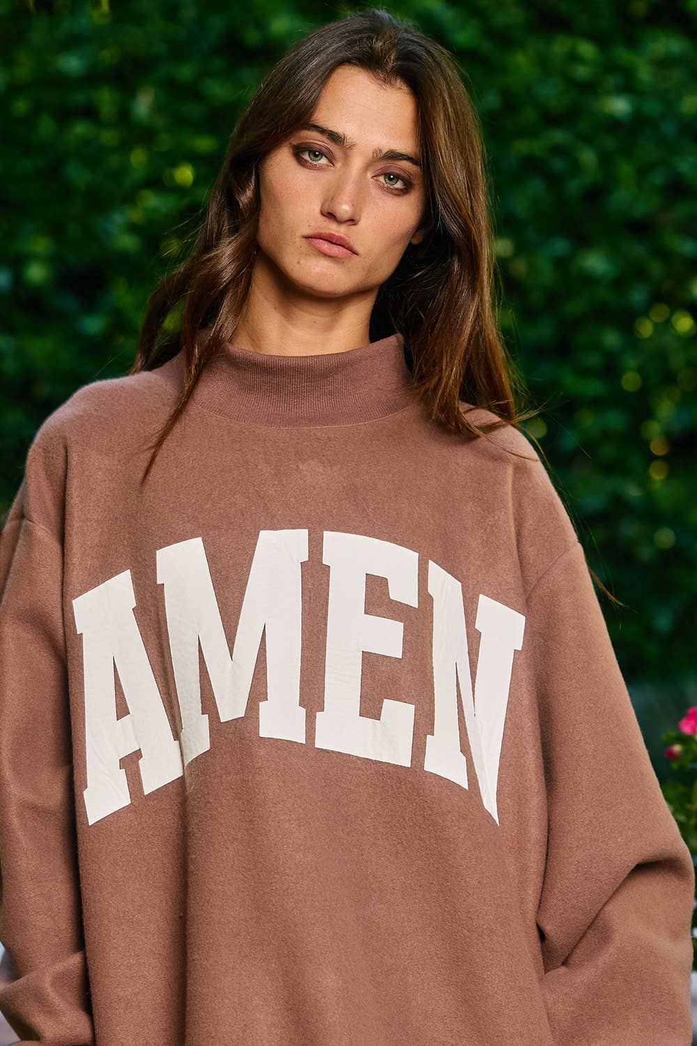 WWJD & AMEN' Reversible Mock Neck Sweatshirt