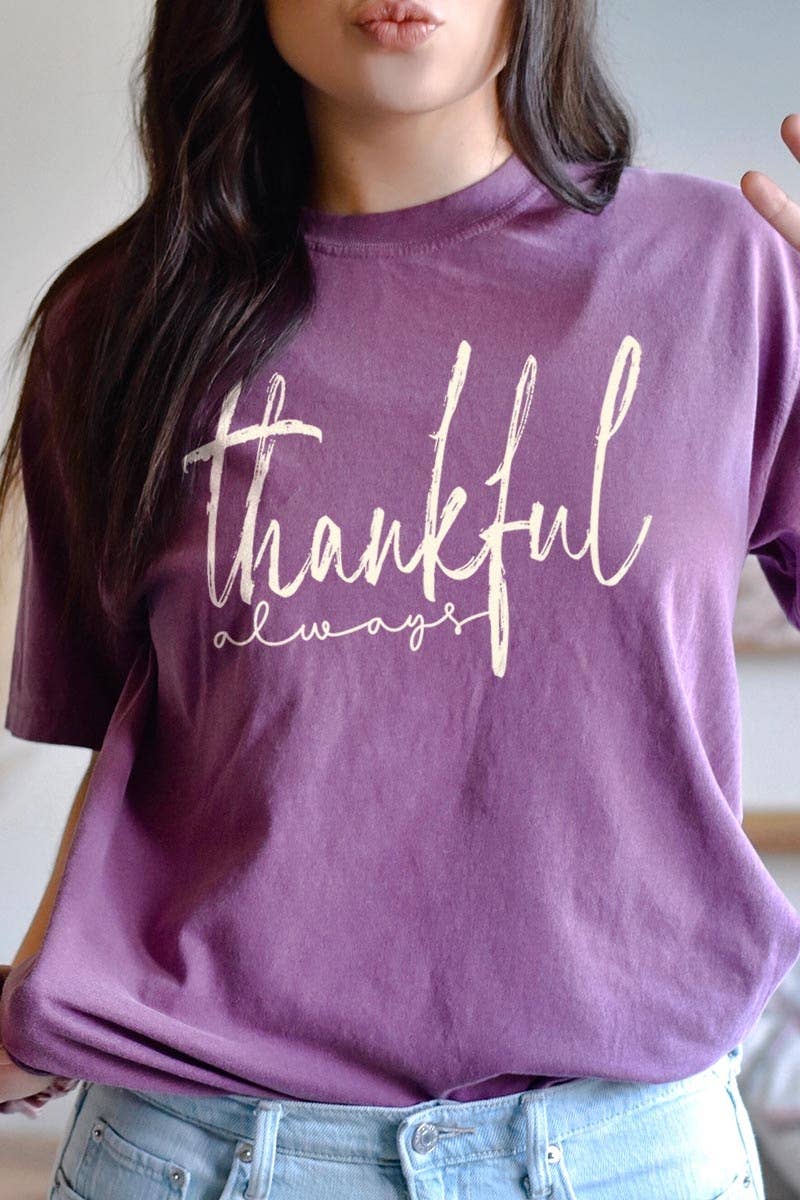 COLORBEAR - Thankful Graphic Garment Dyed Tee