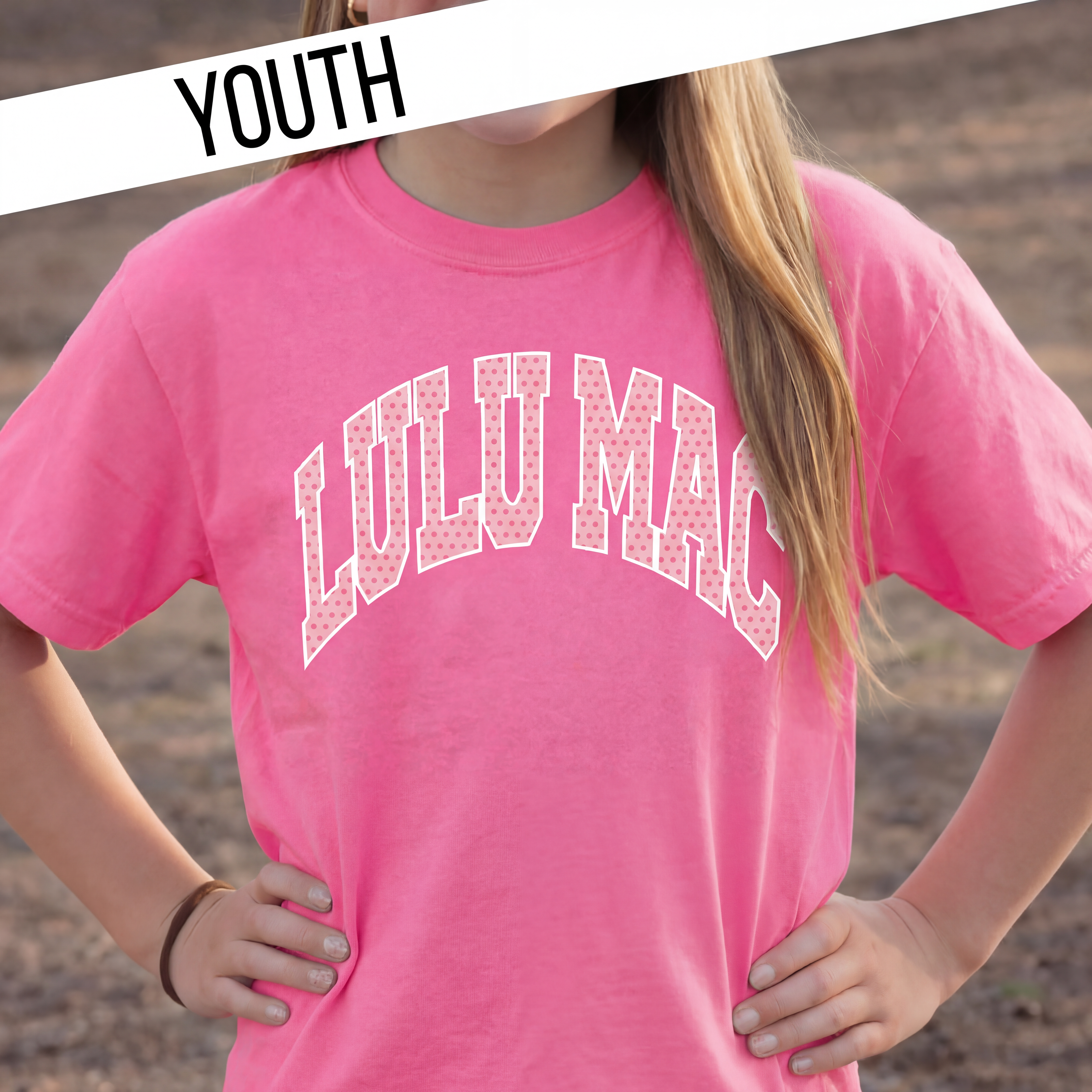 Lulu Mac Youth Polka Dot Pink Tee