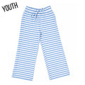 Striped youth pants light blue/ white