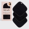 KITSCH - Microfiber Face Towels 3pc Set - Black