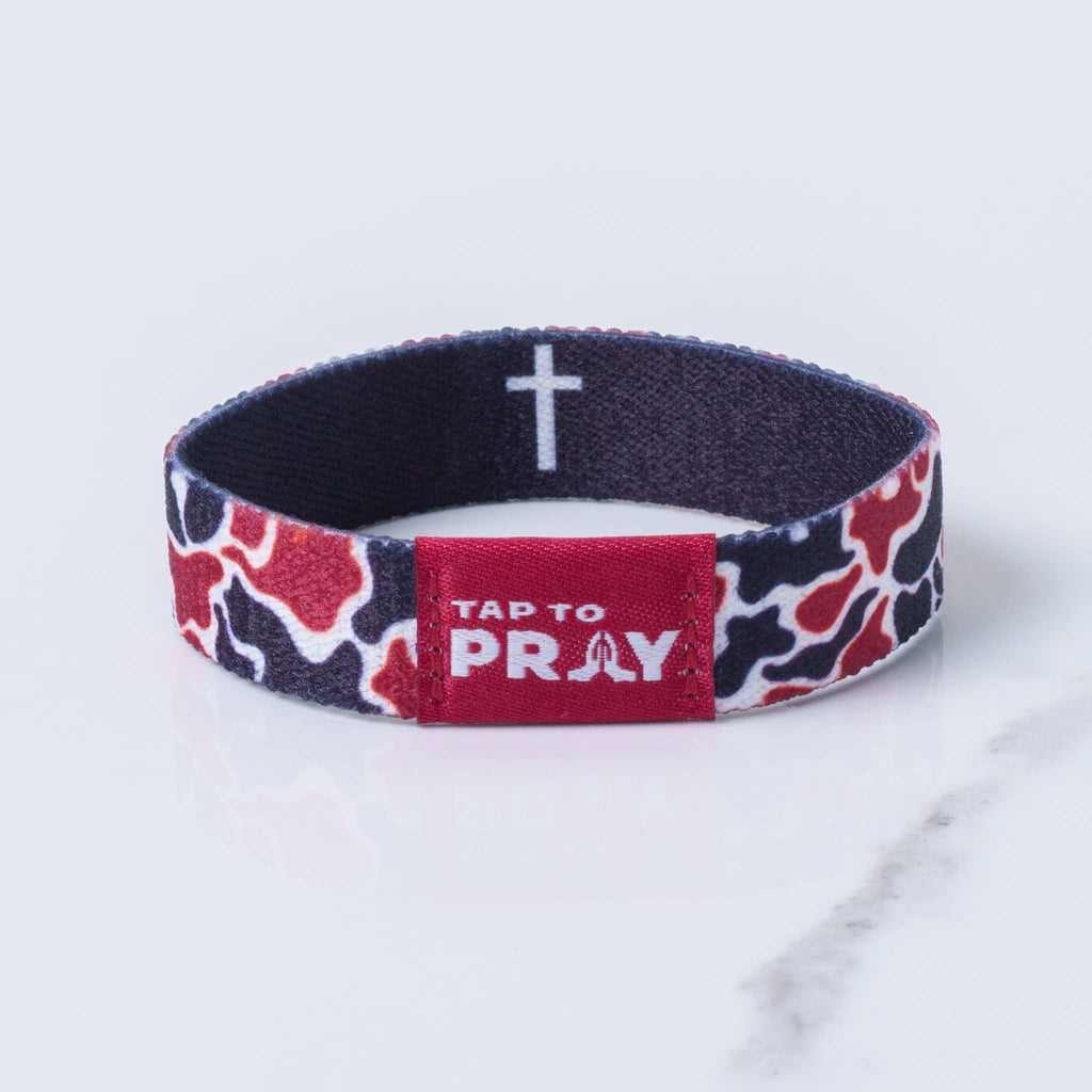 Versible - Tap To Pray™ Wristbands - Team Camo - Maroon & Black