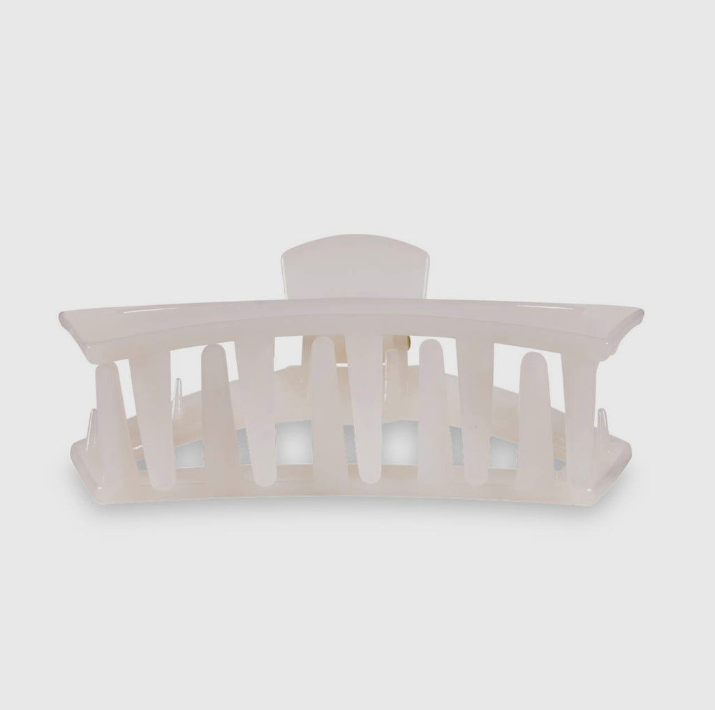Coconut white teletie open claw clip.