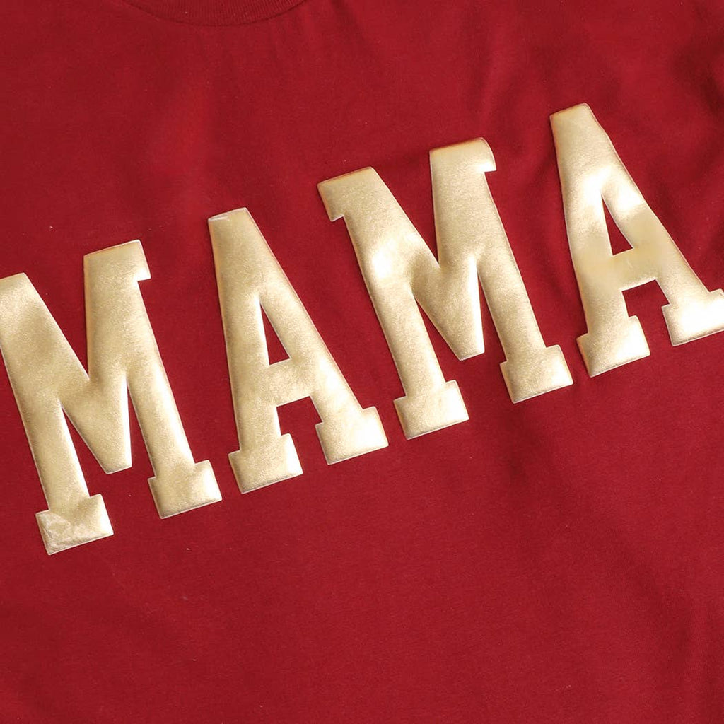 Fashion City - MAMA Puff & Gold Graphic Heavy Cotton T-Shirt