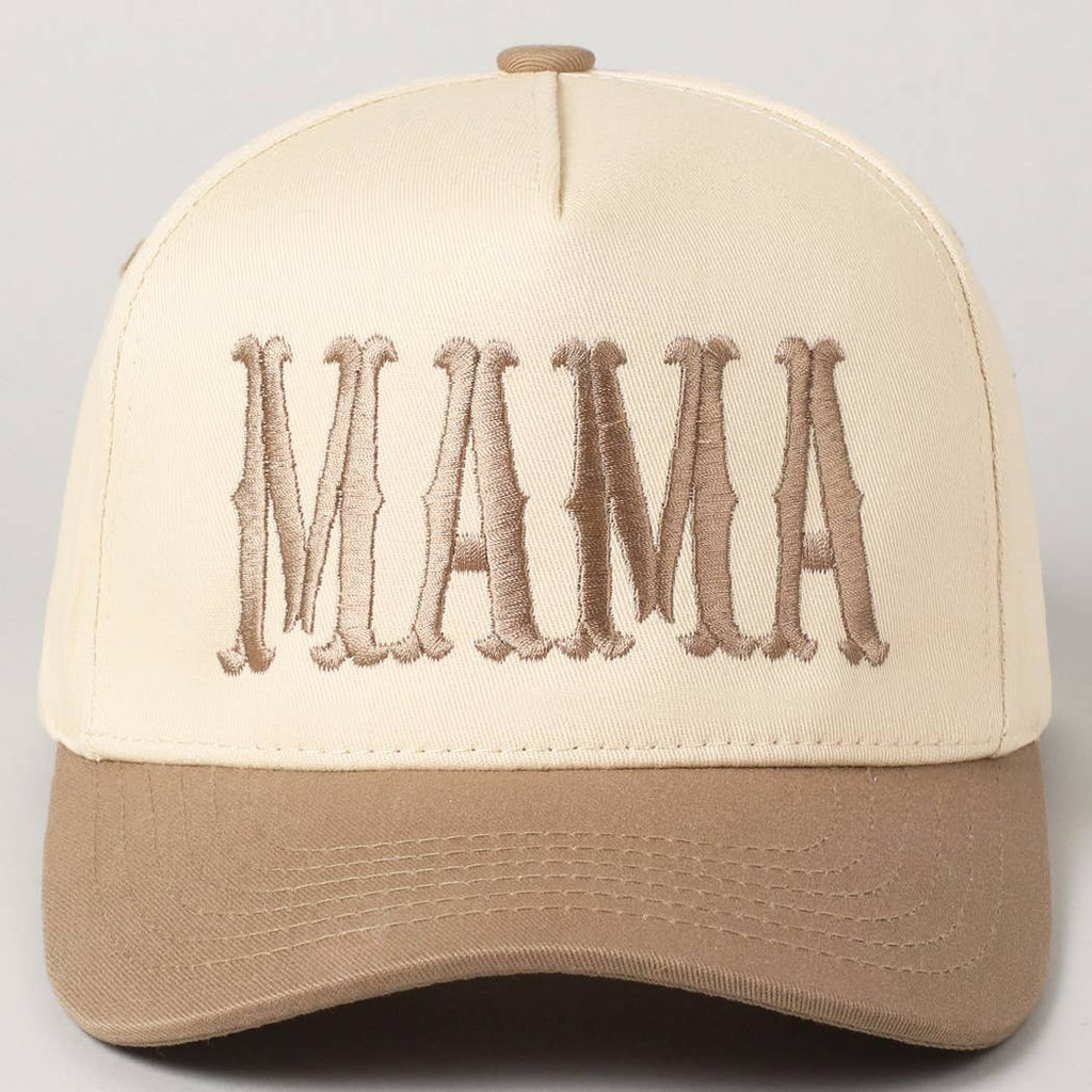 Fashion City - MAMA Typographic Design Embroidery Baseball Cap