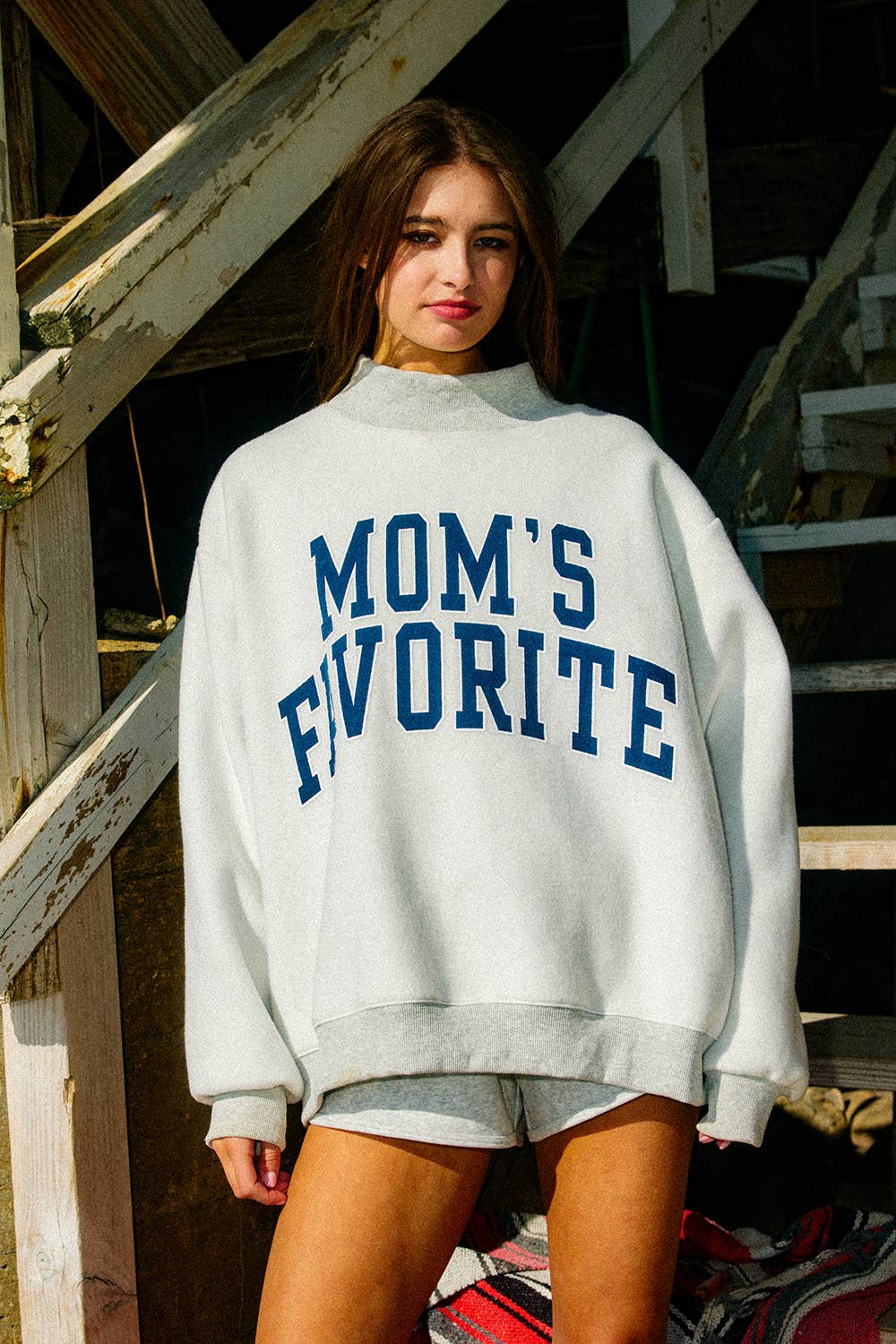BUCKETLIST INC - IT2594-FAVORITE | Reversible Mock-Neck Sweatshirt