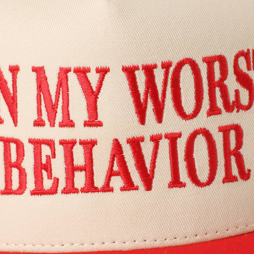Fashion City - ON MY WORST BEHAVIOR Embroidered Trucker Hat