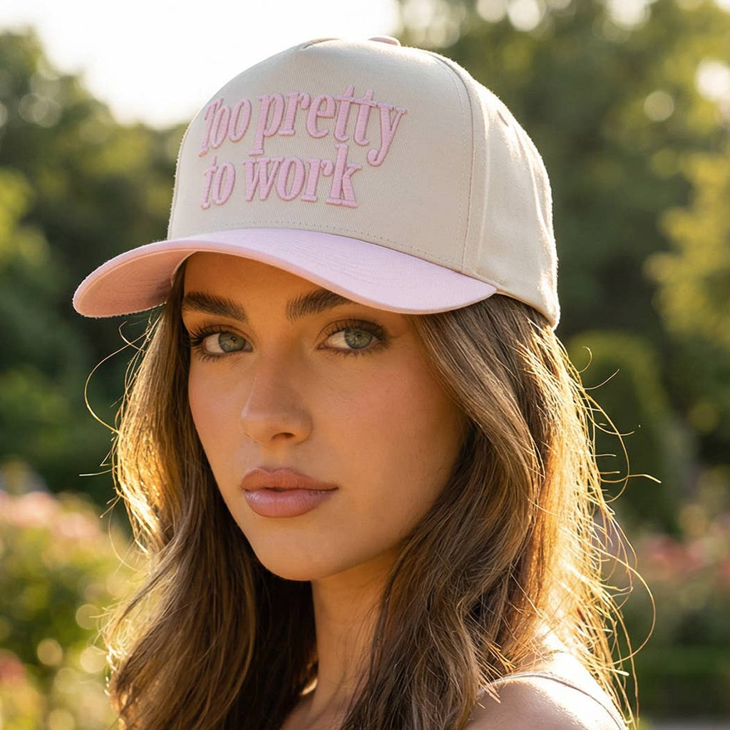 Fashion City - Too Pretty To Work 3D Embroidered Two-Tone Trucker Hat