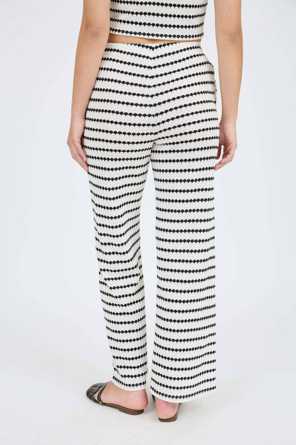Blu Pepper - STRIPE KNIT VEST TOP AND WIDE LEG BOTTOMS SET