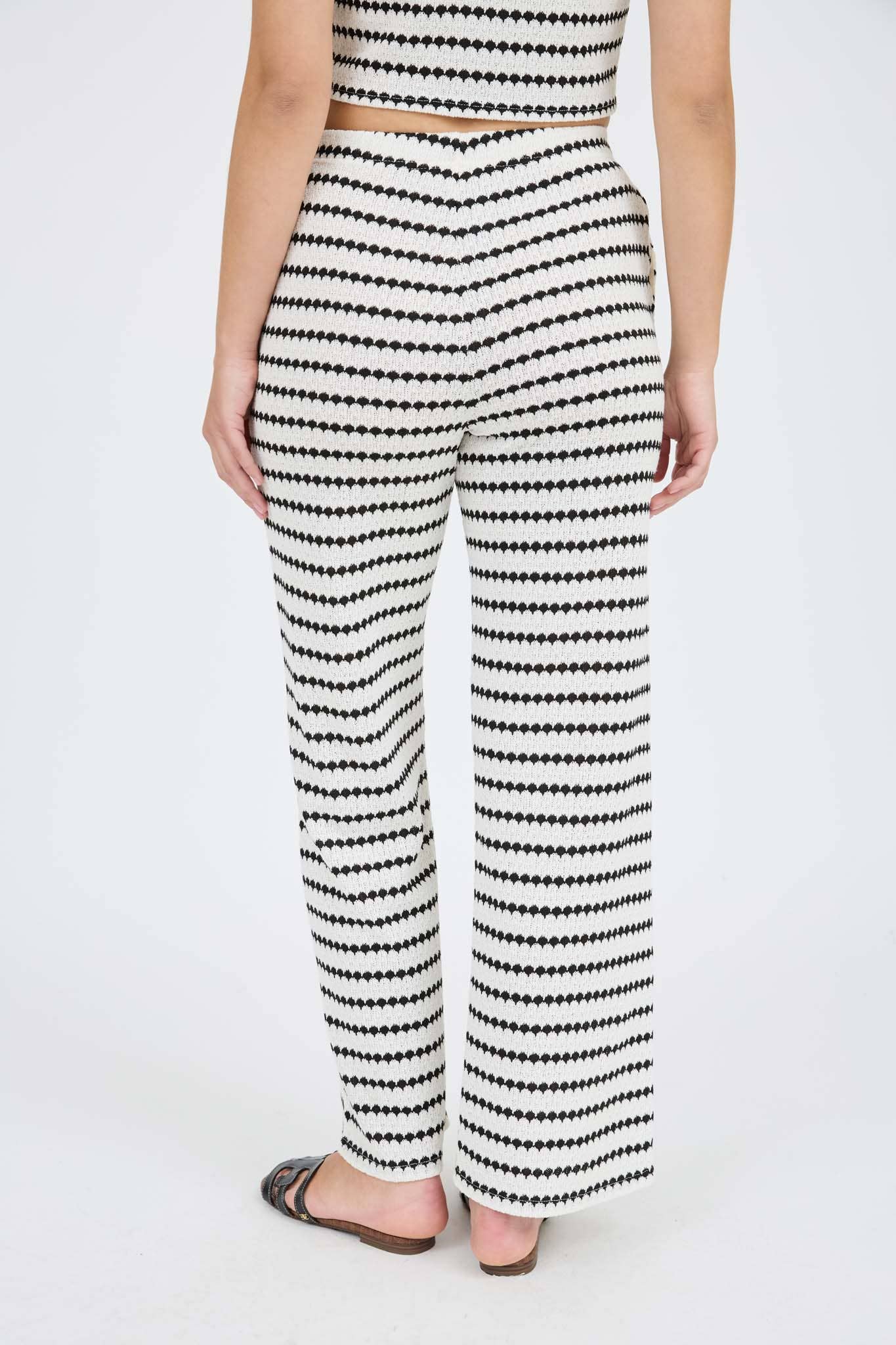 Blu Pepper - STRIPE KNIT VEST TOP AND WIDE LEG BOTTOMS SET