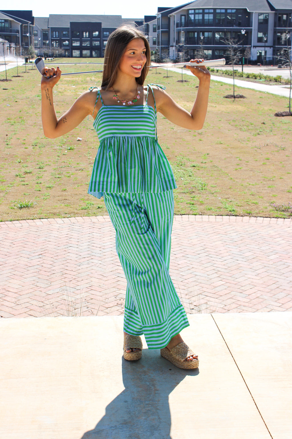 Striped Pants Set