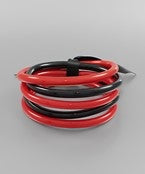 Red & black gameday tube jelly bangle bracelet set.