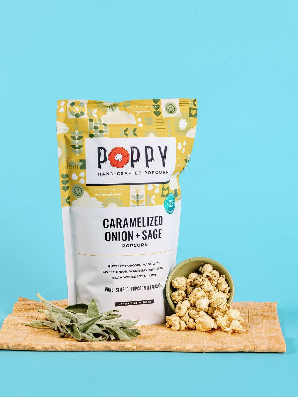 Poppy Hand-Crafted Popcorn - Caramelized Onion + Sage
