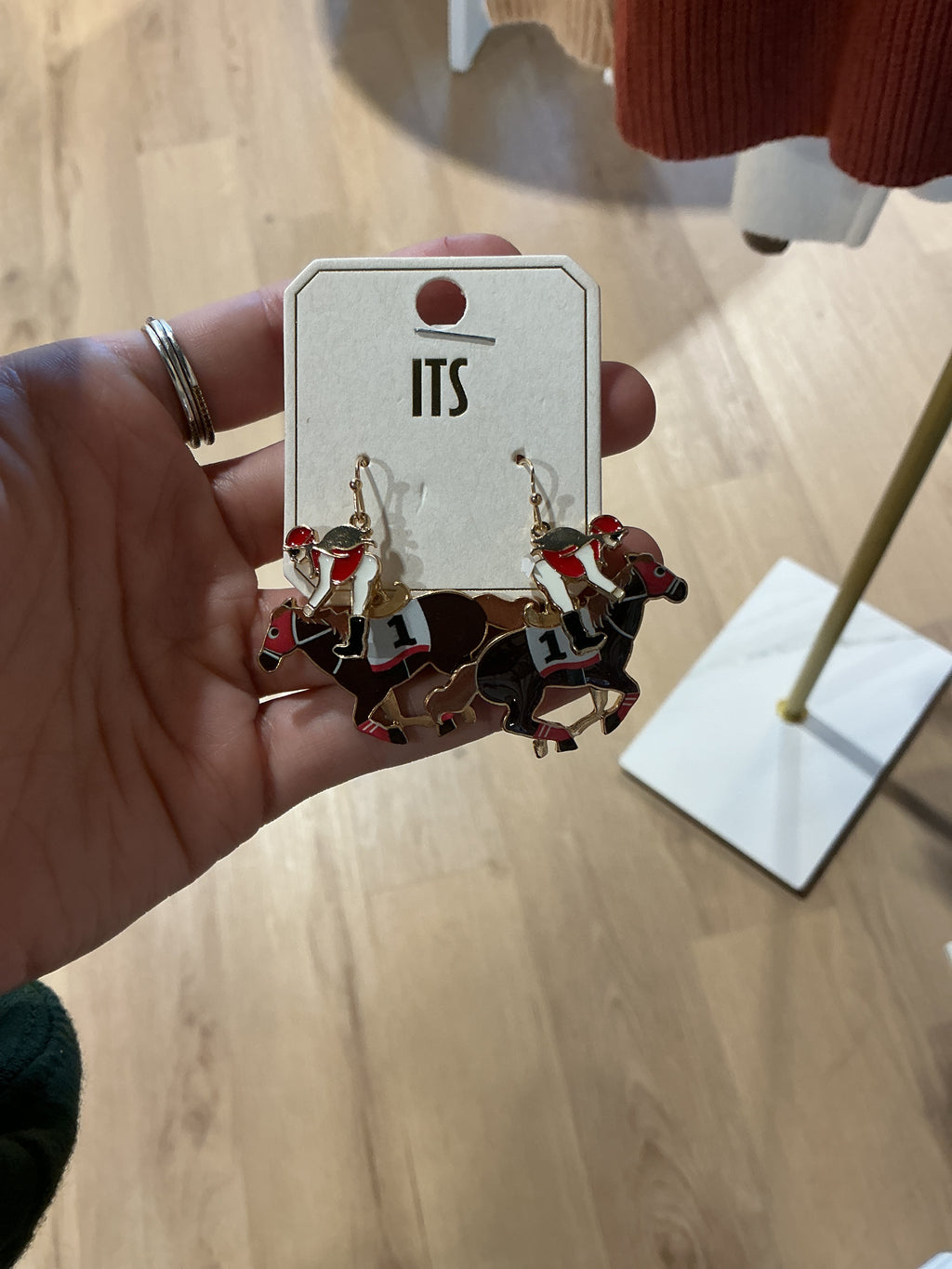 Horse Race Rider Earring