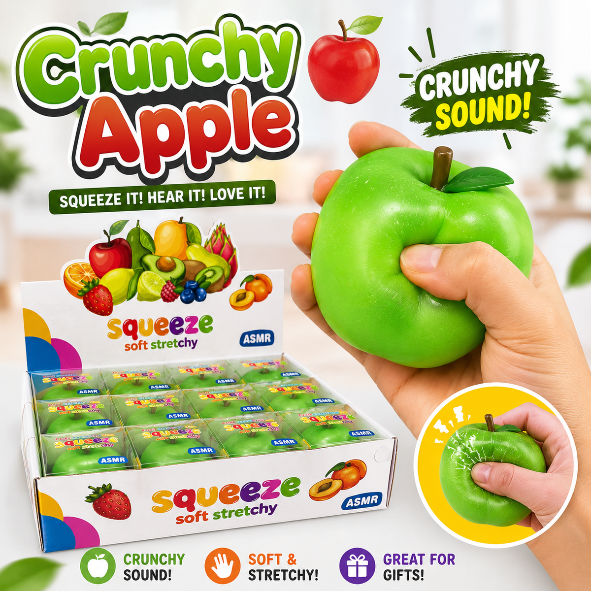 Green Crunchy Apple ASMR Squishy