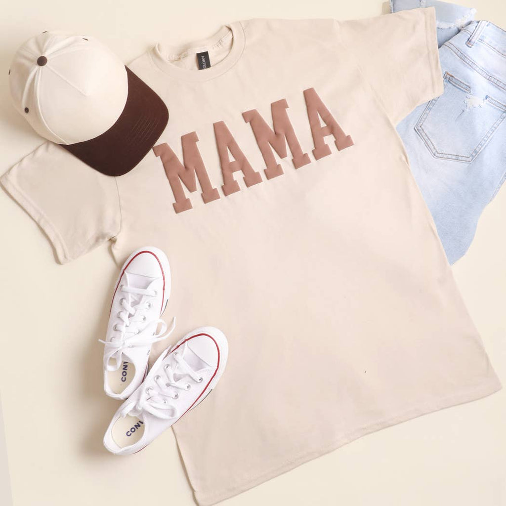 Fashion City - MAMA Puff & Gold Graphic Heavy Cotton T-Shirt