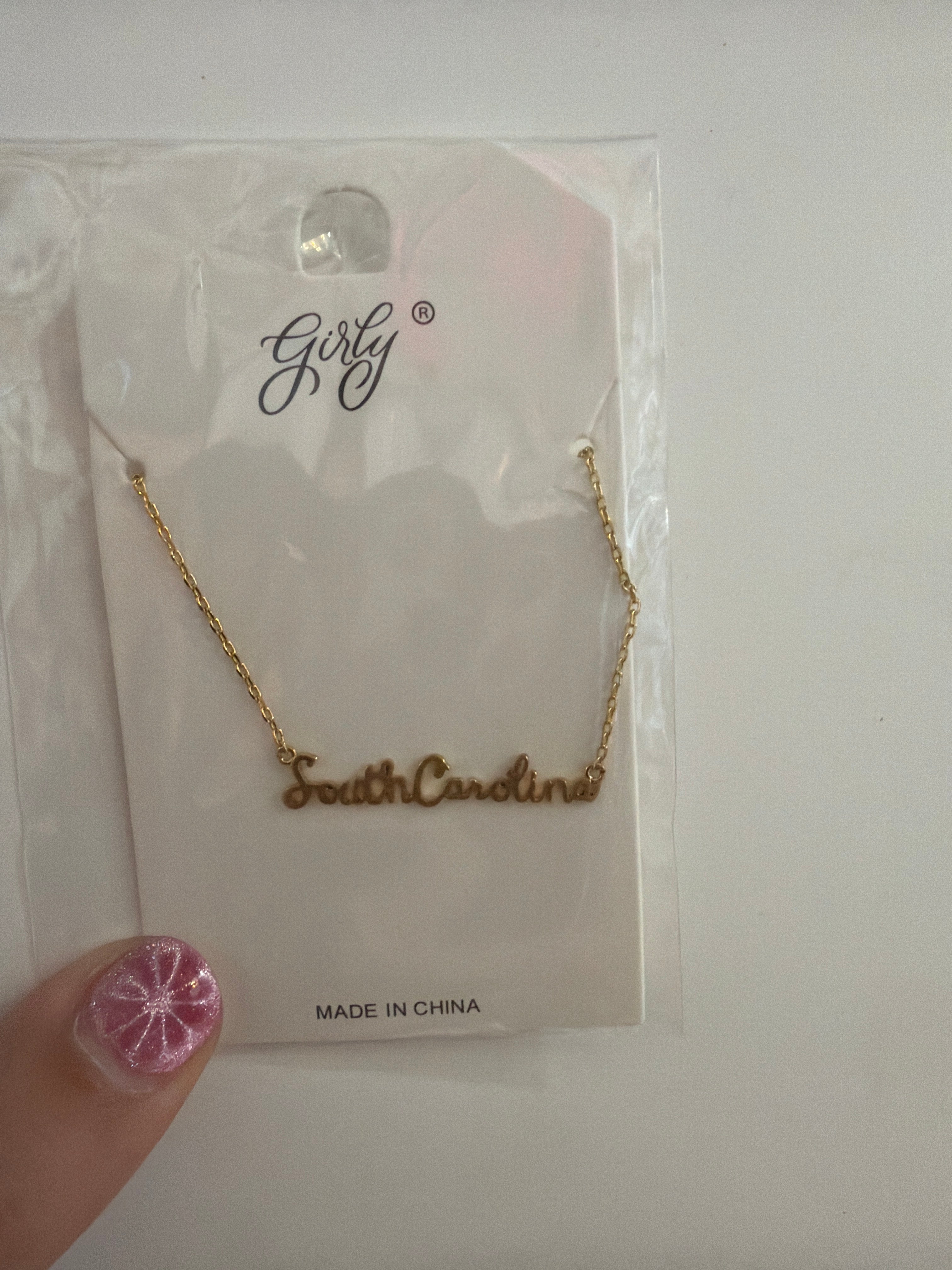 South Carolina Script Necklace