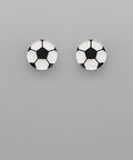 Soccer acrylic stud earrings.