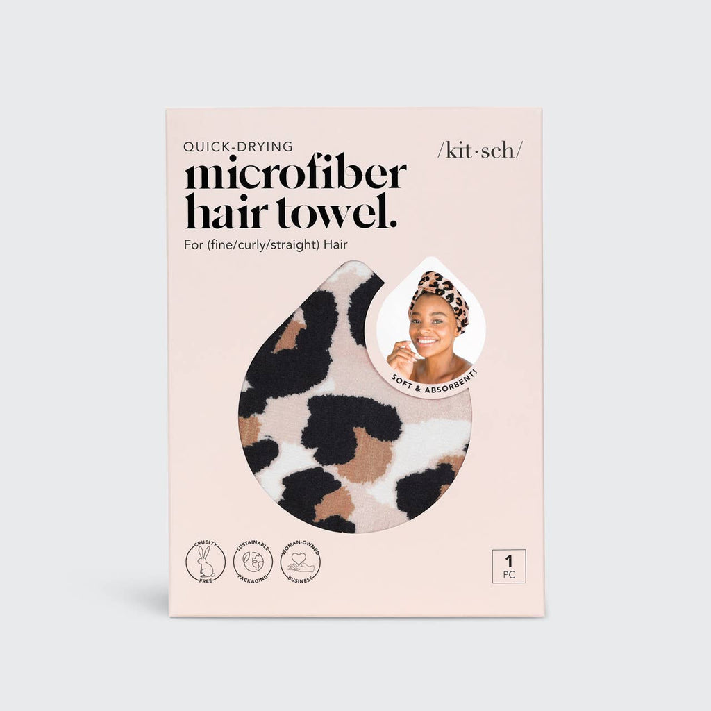 KITSCH - Quick Dry Hair Towel - Leopard