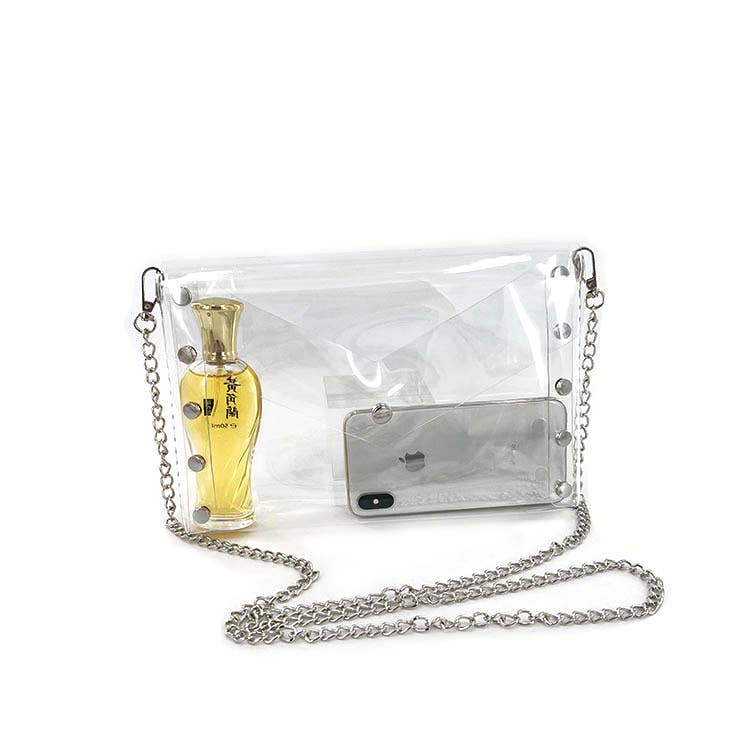 Natalie Mills - Selena Clear Handbag in Silver