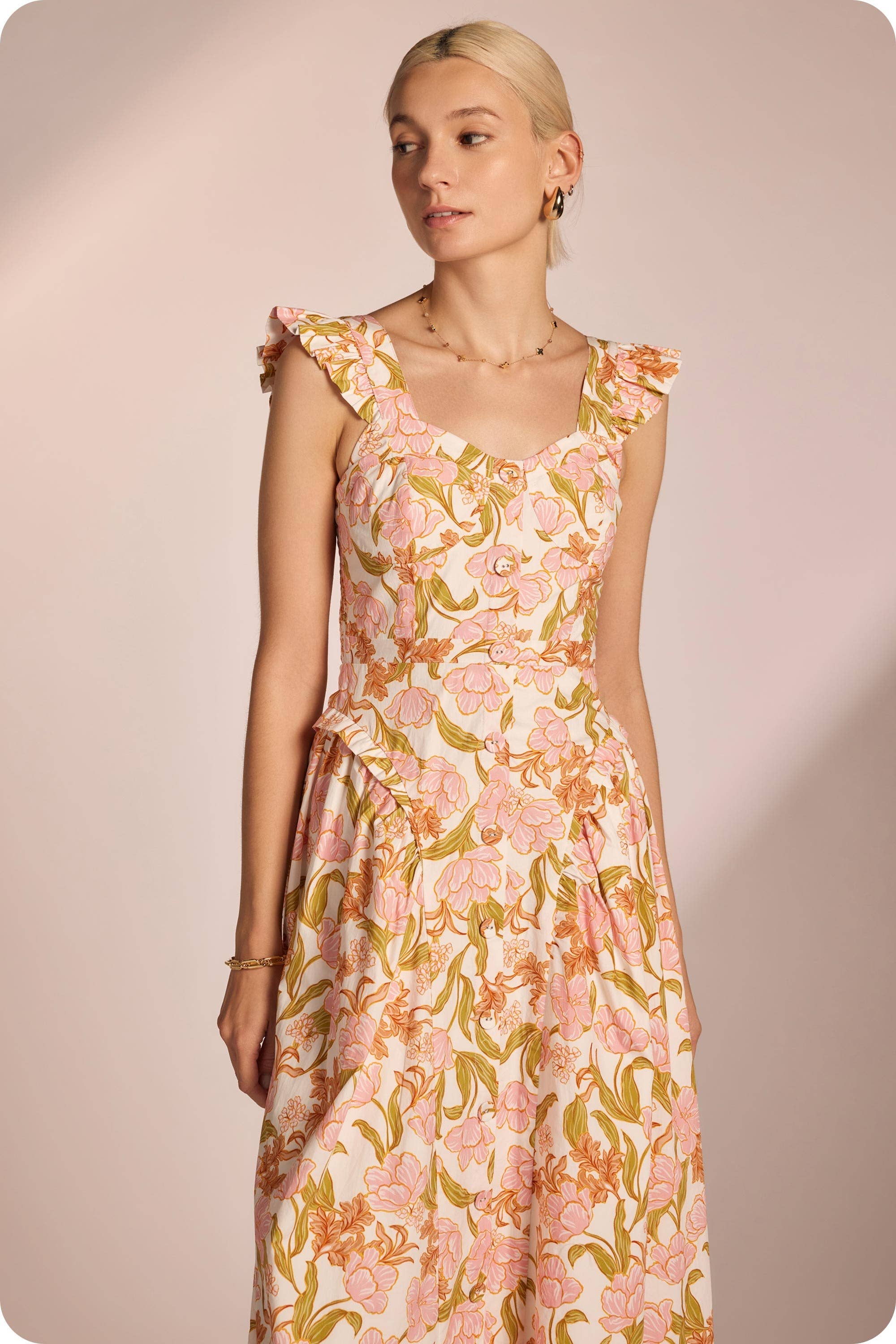 Strut & Bolt - Floral Fit and Flare Maxi Dress