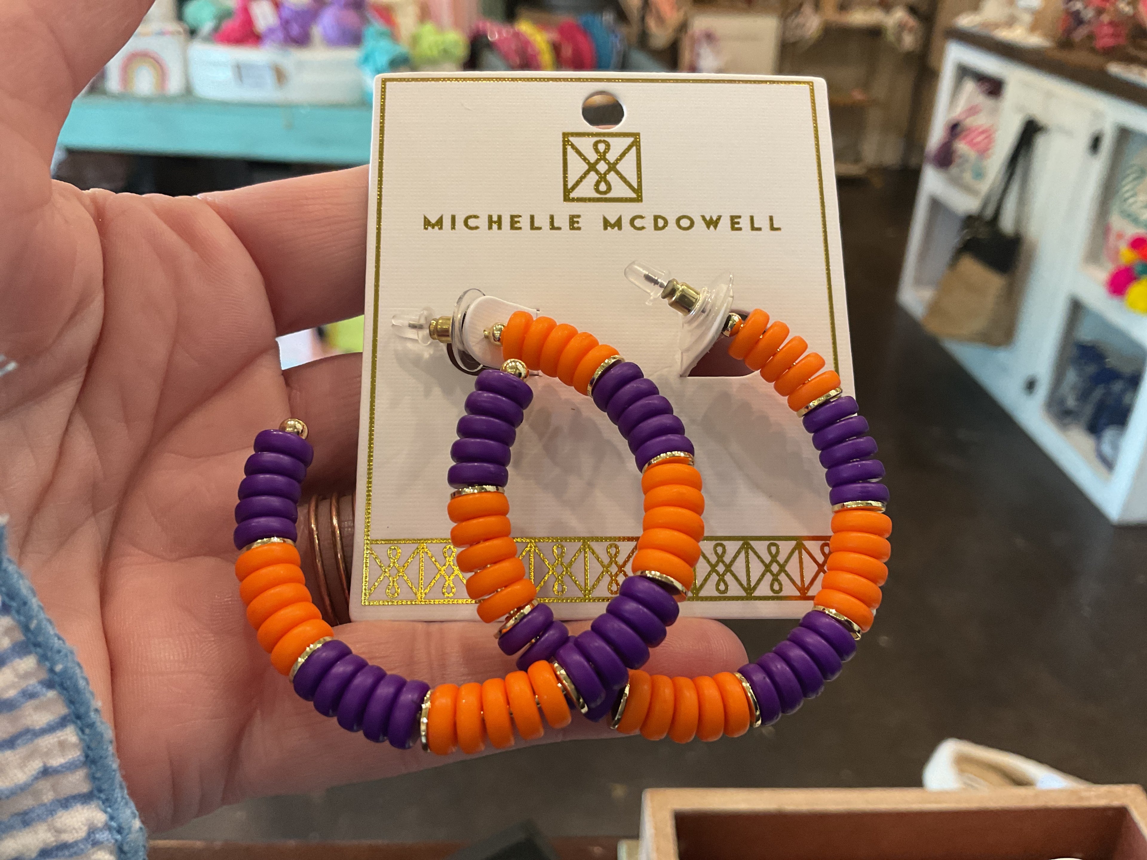 Purple and Orange GameDay Earrings