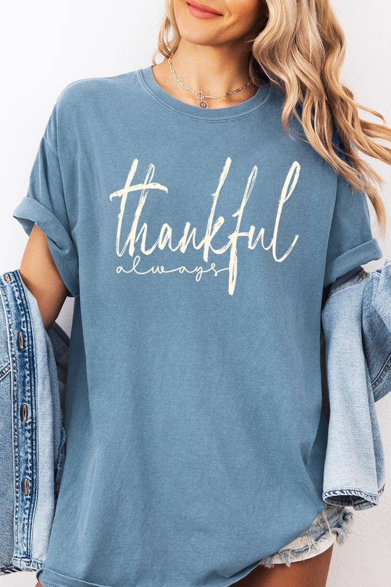 COLORBEAR - Thankful Graphic Garment Dyed Tee