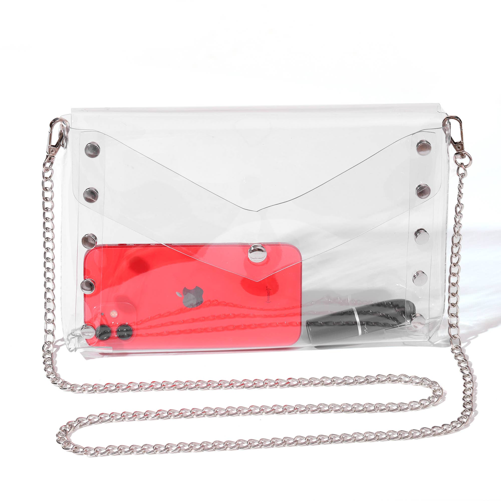 Natalie Mills - Selena Clear Handbag in Silver