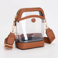Southern Bloom Collection - Buttoned Up Clear Purse Tan