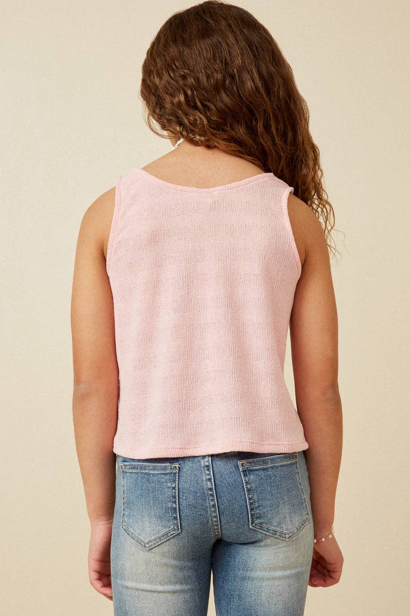 Hayden LA - Girls Patterned Button Detail Knit Tank