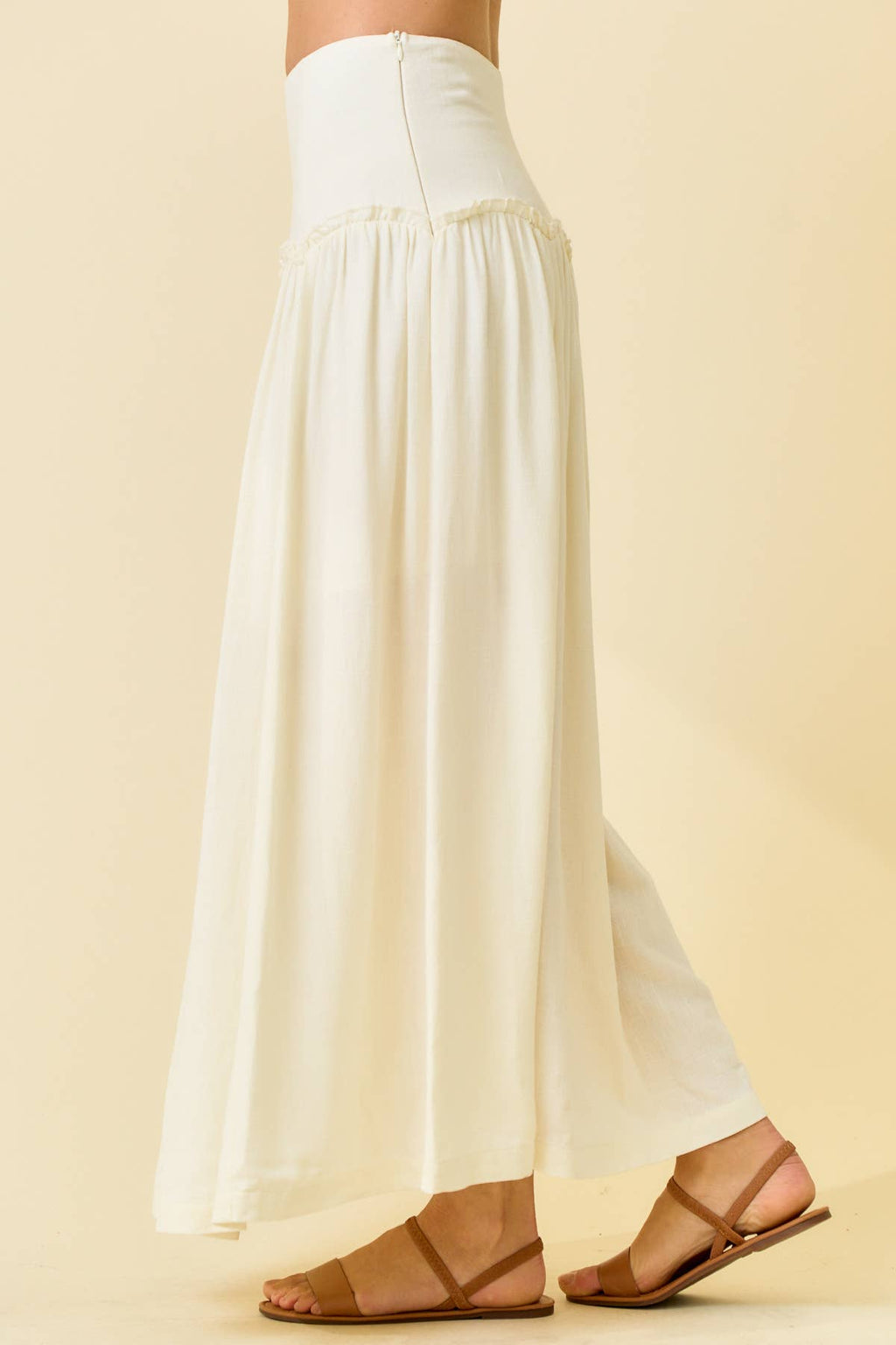 SCALLOP DROP WAIST MAXI SKIRT