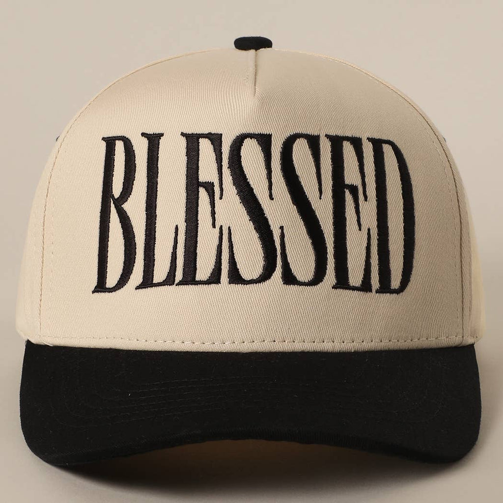 Fashion City - BLESSED Lettering Embroidery Baseball Cap