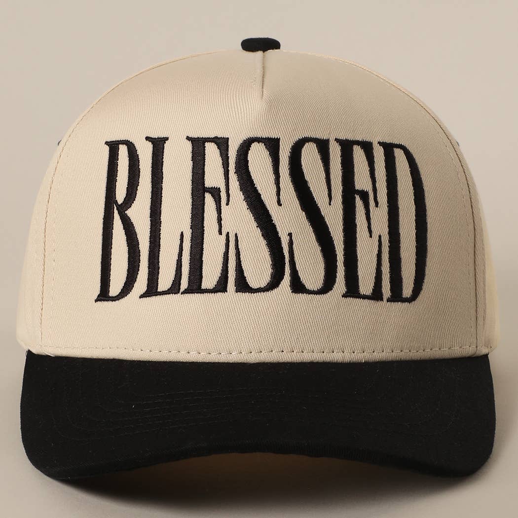 Fashion City - BLESSED Lettering Embroidery Baseball Cap