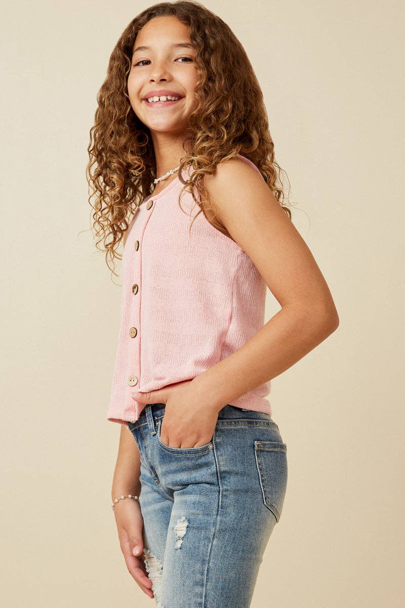 Hayden LA - Girls Patterned Button Detail Knit Tank