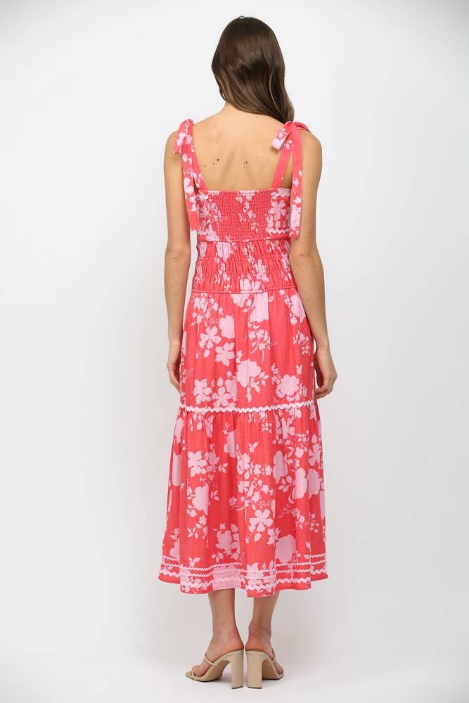 FATE - SELF TIE SHOULDER STRAP MAXI DRESS WITH RIC-RAC TRIM FD35828