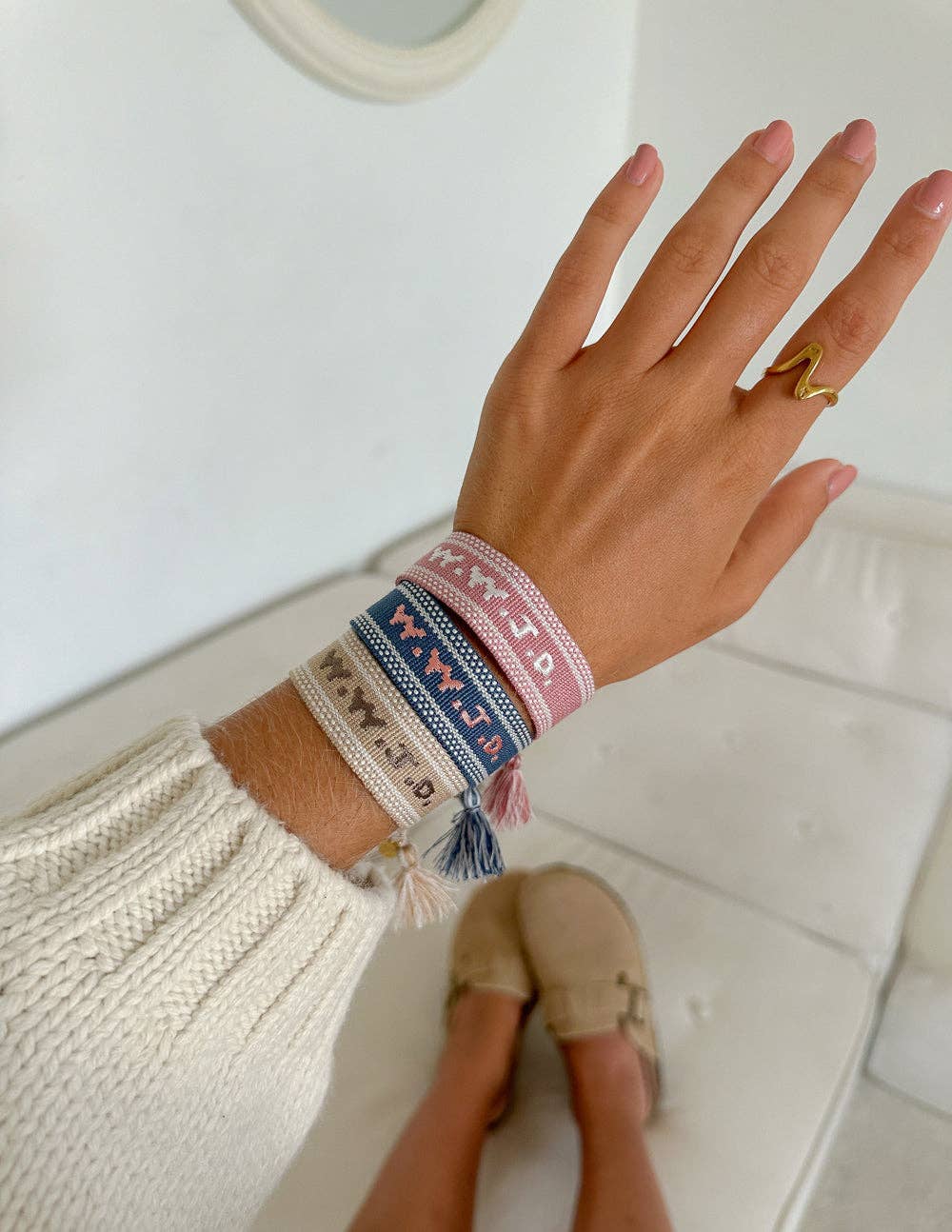 Elevated Faith - Pink WWJD Embroidered Bracelet