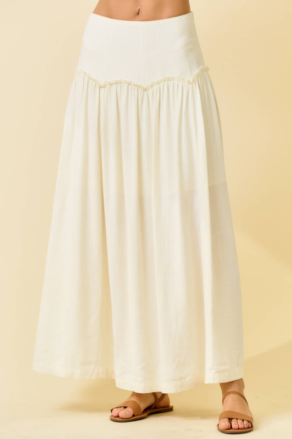SCALLOP DROP WAIST MAXI SKIRT