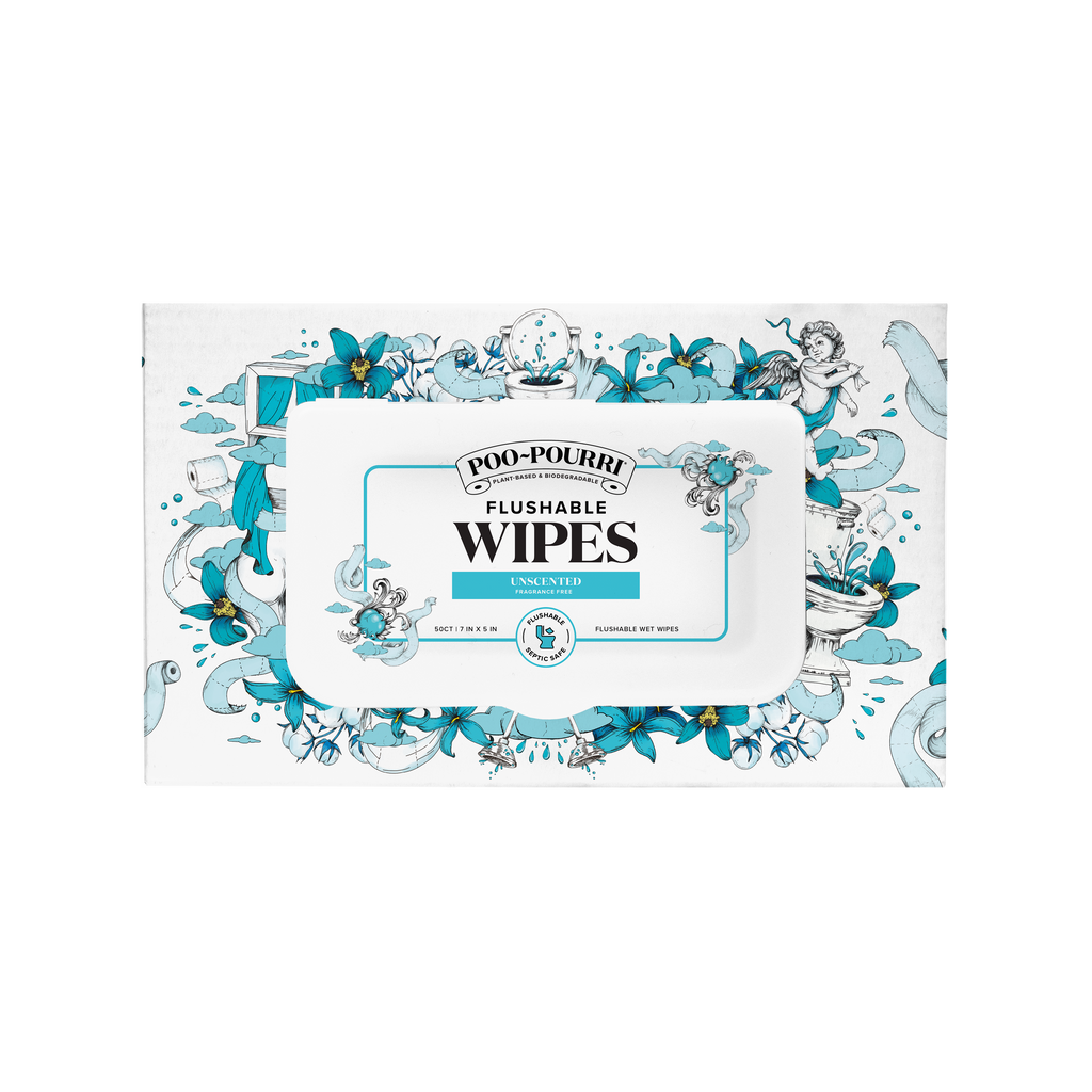 ~Pourri - Unscented Poo~Pourri Flushable Wipes 50ct, Single Packs
