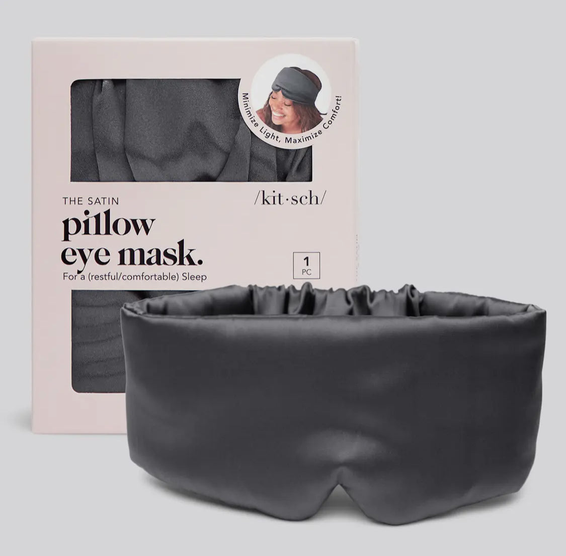Kitsch Pillow Eye Mask - Charcoal