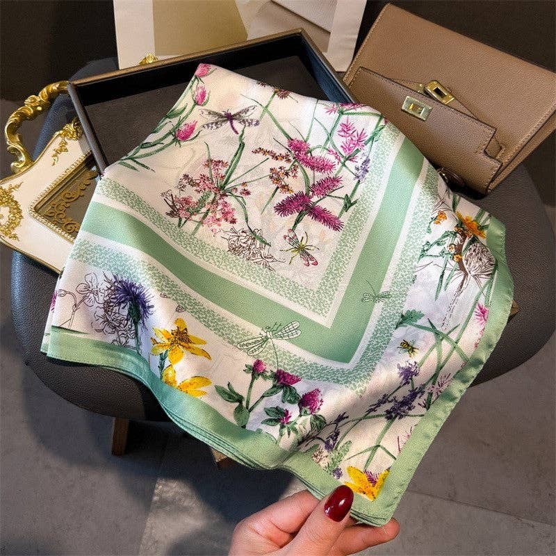 Sheer Trend - Fashion Print Square Scarf