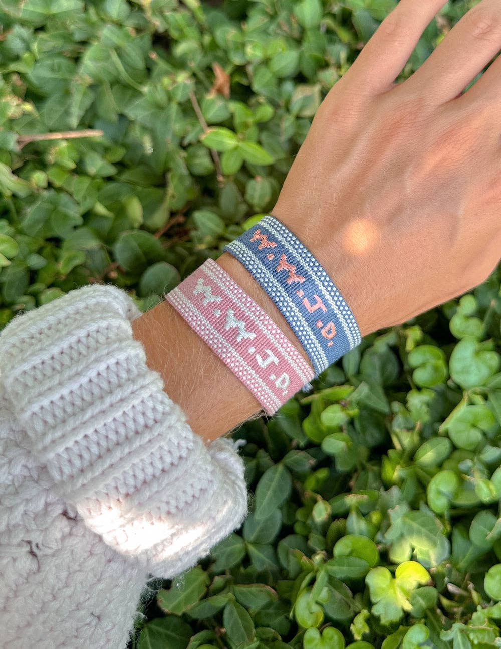 Elevated Faith - Blue WWJD Embroidered Bracelet